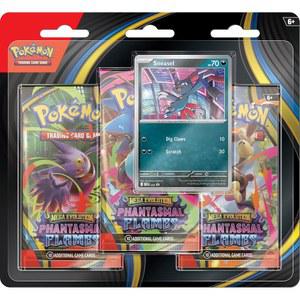 포켓몬 TCG: 메가 에볼루션 u2014 팬타스말 플레임스 트리플 팩 스니젤 (포일 프로모션 카드 1개와 부스터 3개)