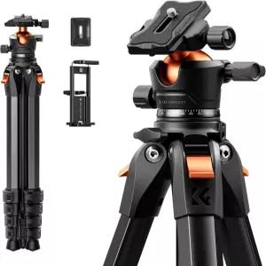 K F 컨셉 63 알루미늄 여행용 카메라 삼각대 Arca 호환 볼 헤드 컴팩트 휴대용 경량 DSLR 미러리스 스포팅