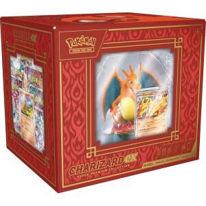 포켓몬 TCG: Charizard ex 슈퍼 프리미엄 컬렉션 (포일 프로모션 카드 3장, 디스플레이 피규어 1장, 부스터 팩 10개)