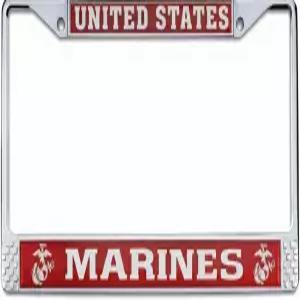 공식 라이선스 미 해병대 USMC 번호판 프레임 완벽한 참전용사 및 군사 선물 스테인리스 스틸 금속