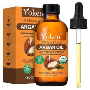 모발용 요켄 아르간 오일 Fl Oz 얼굴 USDA 아르곤 모발 천연 프레스 관리용 순수 콜드 정제되지 헤어 않은 네일