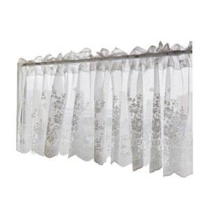 레이스 커튼 주방 욕실 칸막이 블랙 Teal 패턴 1pc 200cm 빈티지 도어봉 흰색