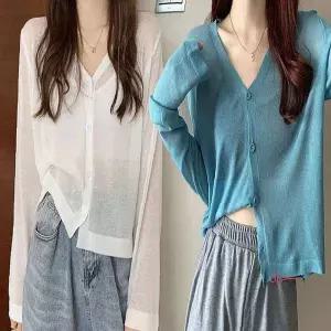 에어컨바람막이 가드 에어가이드 에어가드 가림막 날개 가디건 여름 바닷가 시스루 얇은tuv896