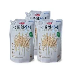트리오 곡물설거지 우리밀 주방세제 리필 1.2Lx3개 기름때제거