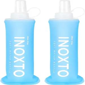 INOXTO 소프트 플라스크 수분 조끼 및 러닝 팩용 접이식 물병 하이킹 사이클링용 병(250/500ml) 2PCS