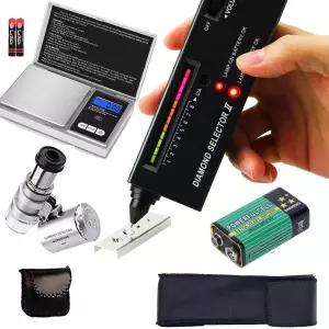 다이아몬드 테스터 펜 고정밀 주얼리 200g/0.01g 미니 저울 60배 LED 초보자 및 전문가를 위한 전문 셀렉터