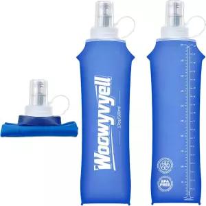 우비빌 러닝 베스트 소프트 플라스크 수분 보충 백팩용 2PCS BPA 프리 500ml 접이식 물병 마라톤 하이킹