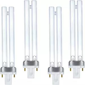 4팩 9W UV 광 교체 전구 G23 베이스 테트라 그린프리 UVC-9 연못 정화기 및 JUP-01 UVE9 CF400 UVCP-9