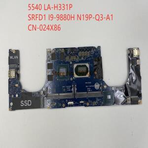 Dell Precision 5540 LA-H331P CN-024X86 24X86 노트북 마더보드 SRFD1 I9-9880H CPU N19P-Q3-A1 100% 테스