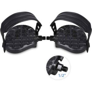 자전거 스트랩 로드 바이크 고정식 블랙 교체용 스핀 운동 DRBIKE 리컴번트 스트랩이 있는 1켤레용 페달