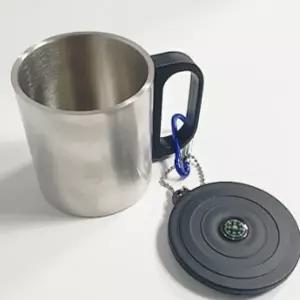 휴대용 스텐 나침반 이중 등산 캠핑 머그 컵 200ml-WFNWL4Q