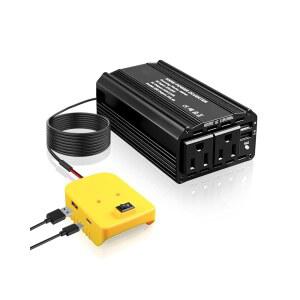 20V 배터리와 호환되는 300W 휴대용 파워 인버터 110V USB 1형 변환기 2형 캠핑 전원 20V에서 120V 여행용 스테이션 3개 콘센트 AC 차량
