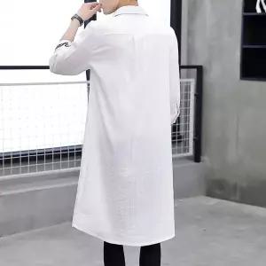 엘럽 남성 롱 여름 망토 트렌치 덮개 반소매 코트 무릎 아우터 원템2