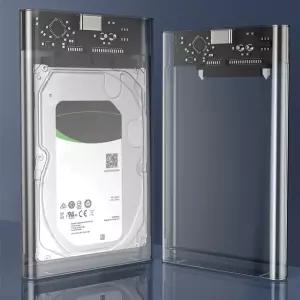 USB3.0 외장 하드 케이스 5Gbps 2.5인치 투명 디스크 드라이브 인클로저 SATA HDD SSD 저장 노트북 PC용