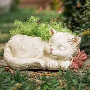 귀여운 고양이 화분 꽃꽂이 수지 실내용 선인장 베란다