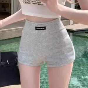 팬츠 여자 그레이 캐주얼 여름 슬림핏 숏팬츠 핫팬츠 힙업 일자 트레이닝 하이웨스트 MF2