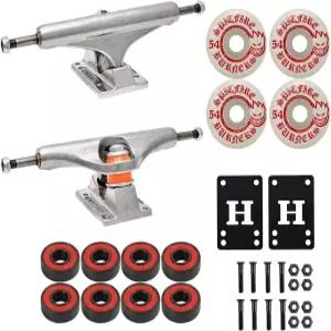 독립 스케이트보드 트럭(사이즈 선택) 패키지 키트 54mm 스핏파이어 버너 99A 휠 ABEC 5 베어링 1인치 장착