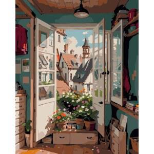 숫자 키트별 풍경화 숫자별 그림 DIY 플라워 유화 홈 월 페인팅 장식 선물 16x20인치 프레임 미포함