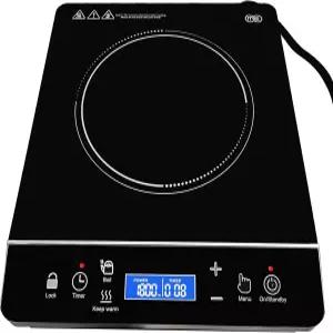 OMEO 휴대용 인덕션 쿡탑 핫플레이트 조리대 버너 1800와트 LCD 센서 터치 LED 디스플레이 10가지 온도