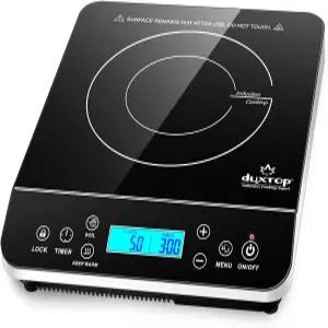 Duxtop 휴대용 인덕션 쿡탑 LCD 센서 터치가 있는 카운터탑 버너 핫 플레이트 1800와트 실버 9600LS