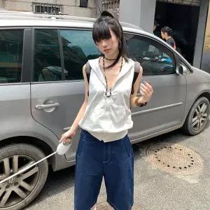 캐주얼 여름 여친 상의 조끼 집업 아우터 후드 패션 민소매 루즈핏 나시 MF2