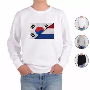맨투맨 전색상 대한민국 네덜란드 국기 프린트셔츠 LYJ9+2IwK