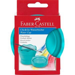 FABER CASTELL 브러시 GO 포함 터키석 페인트 접이 워터 휴대용 홀더 CLIC