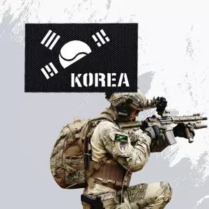 블랙 원단 야광 반 태극기 KOREA 패치 kUh7+8FtK