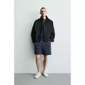 ZARA 워싱 베이직 조거 버뮤다 팬츠 - 블루