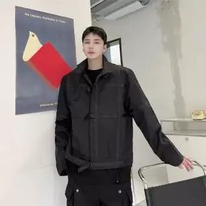 가을 남친 코트 기능성 상의 테이프 차이나 다크 계열의 빅 체크 자켓 OP3