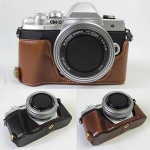 Olympus E-M10 Mark III M3 카메라용 가죽 보호 하프 케이스 그립