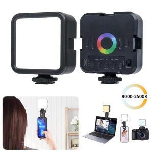 RGB 비디오 조명 휴대용 사진 촬영용 온카메라 2500K-9000K CRI 95 LED 컬러 콜드슈 DSLR 고프로 브이로그