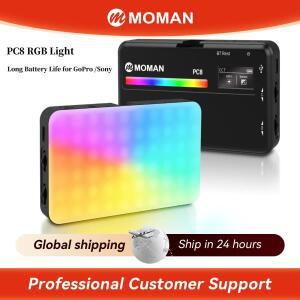 모만 LED 카메라 RGB 조명 비디오 사진 촬영 앱 무선 제어 2500-9000K CRI 95 긴 배터리 수명 고프로/소니