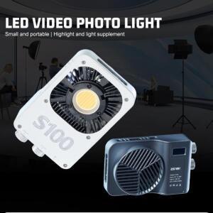 듀얼 컬러 온도 COB 조명 램프 사진 카메라 DSLR 휴대용 핸드헬드 야외용 필 라이트 S100 100W
