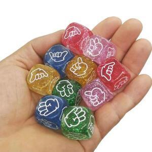 10PCS 반짝이 주사위 6 양면 20MM 바위 페이퍼 가위 장난감 파티 KTV 바 타입 음주 게임 Juegos De Mesa Di