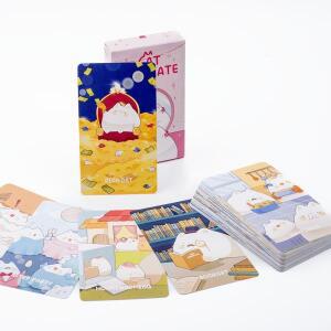 리뉴얼 스타일 고양이 프리케이트 타로 48 카드 덱 운명 오라클 파티 엔터테인먼트 보드 게임 10.4x6.1cm