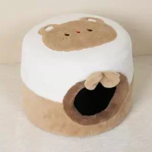숨숨집 고양이 극세사 쿠션 하우스 S 조립 오픈 1P