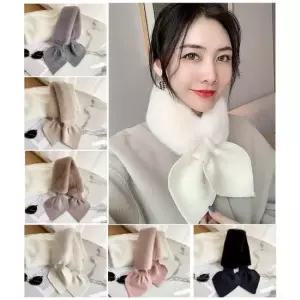 겨울 따뜻한 예쁜 무지 리본 쁘띠퍼 머플러 넥워머 여자겨울워머 여성겨울워머