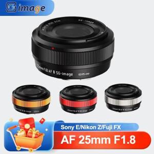 SGimage AF 25mm F1.8 광각 자동 초점 렌즈 대구경 인물  SONY호환 A6400 ZVE10 NIKON호환 Z9 Z30 호환