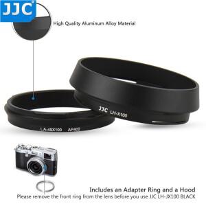 JJC 49mm 메탈 렌즈 후드 후지호환필름 X100VI X70용 LH-X100 AR-X100 어댑터 링 대체품