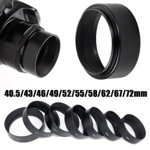 캐논호환용 금속 렌즈 후드  니콘 호환 카메라 액세서리  범용 차양  40.5mm  43mm  52mm  72mm