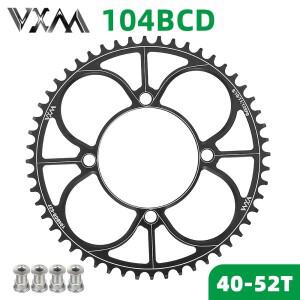 VXM 104BCD 4볼트 40T 42T 44T 46T 48T 50T 52T 산악 자전거 체인휠 MTB 크랭크셋 좁은 와이드 라운드 체인