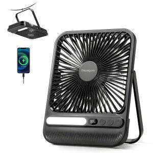 DEYAGOO 여행용 10000MAH 충전식 28H 7인치 조용한 캠핑용 초박형 선풍기