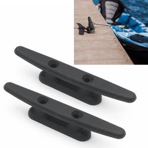 2X 98MM 2홀 클리트 - 해양 보트 데크 로프 보안 도크 홀더 카약용 검정색 나일론 고무 스피드보트용