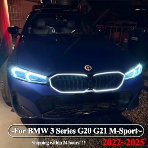BMW 호환 3 시리즈 G20 G21 M-Sport 320i 325i 330i LCI 2022-2025 튜닝 용 LED 조명이있는 전면 신장 단일
