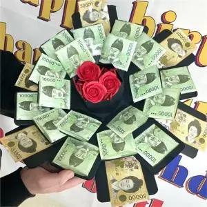 어버이 날 선물 상자 용돈 플라워 생신 부모님 선물 상자 감사 서프라이즈 머니건 환갑 장미 생일 칠순