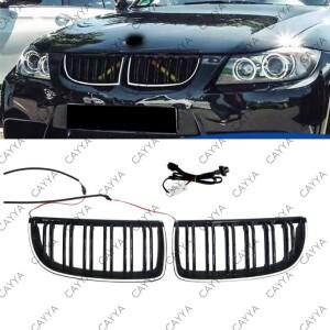 BMW 호환 3 시리즈 E90 E91 320i 323i 328i 335i 2005-2008 레이싱 그릴 후드 아이리드용 LED 라이트 자동