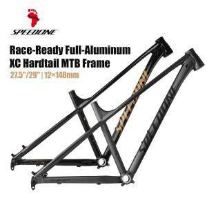 SPEEDONE 초경량 알루미늄 레이스트랙 자전거 프레임, 테이퍼드 MTB 프레임, 내부 라우팅, 12x148mm 부스트