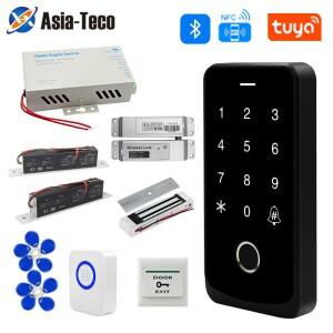 지문 액세스 컨트롤러가 포함된 차고 문 오프너 전동 키트 Bluetooth Tuya App 스윙 게이트용 NFC 잠금 전
