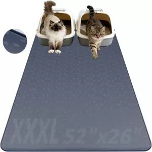 카누옥 고양이 깔때기 매트 XXXL 52 x26 초대형 실리콘 반려동물용 점보 방수 바닥 트래핑 다중 가정용